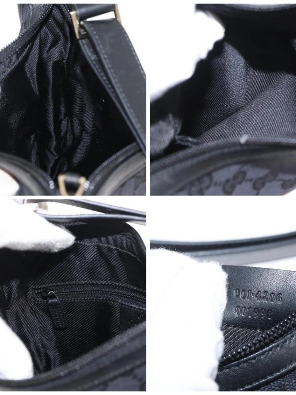 GUCCI GG Canvas Shoulder Bag Black Silver 001 - Picture 15 of 16